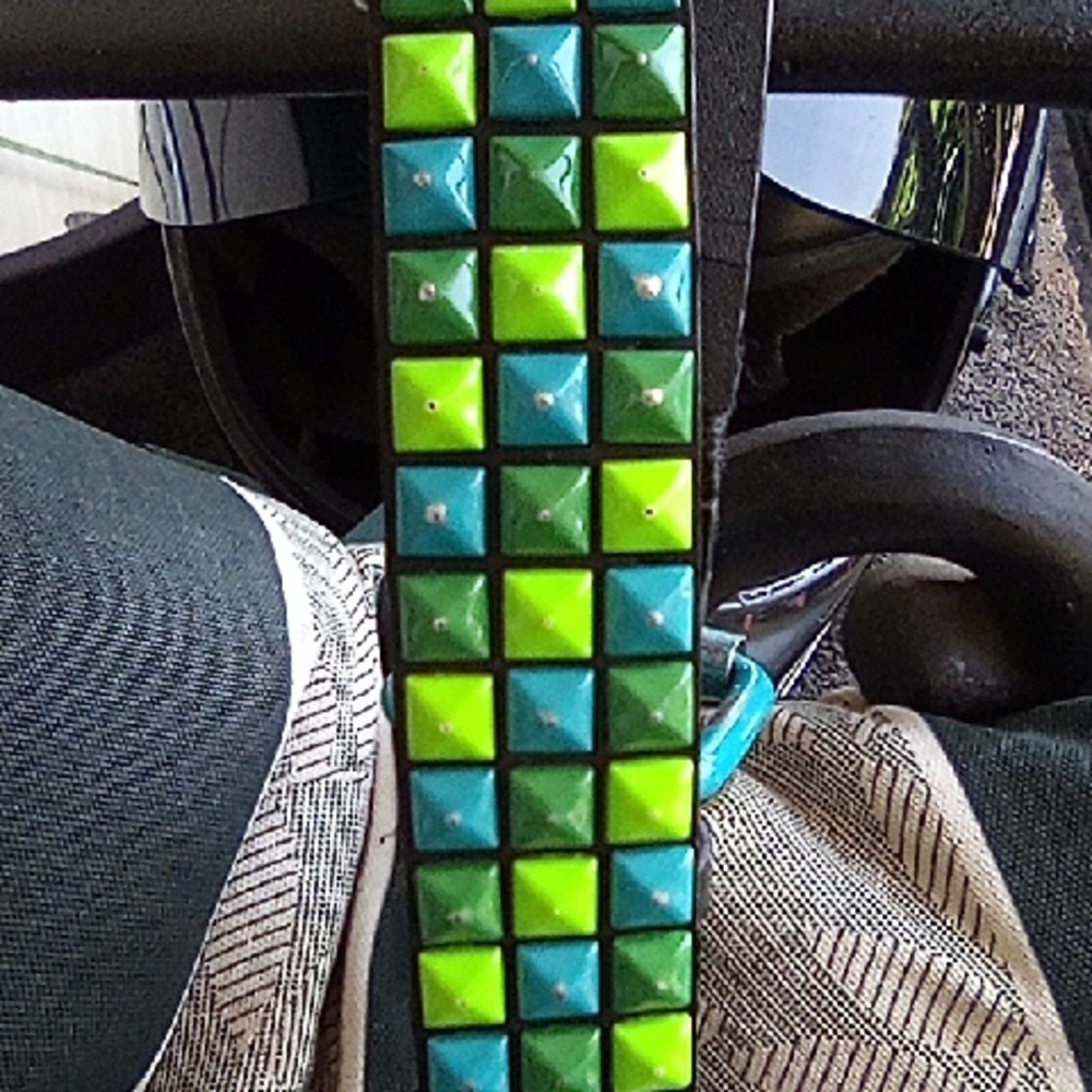 Ribbon Candy Faux Leather Belt Size 39 Inches By 1.25.